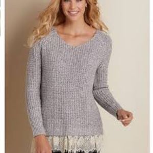 SOFT SURROUNDINGS - Soft Spoken Lace Trim Sweater